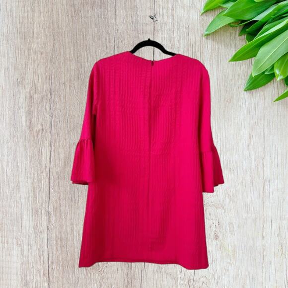 NWT - Zara Textured Mini Dress with Frilled Sleeves in Hot Pink Size: S - Picture 4 of 6